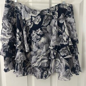 NWT INTERMIX Navy and White Floral Skirt